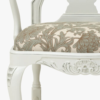 Talonpoikaisrokokoo nojatuoli, Morris & Co Chrysanthemum Toile